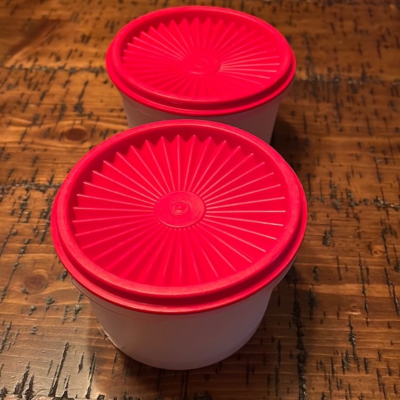 Tupperware Other - Vintage Tupperware containers with red lids